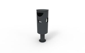 street furniture, litter bin, for dogs, curved, safety ashtray