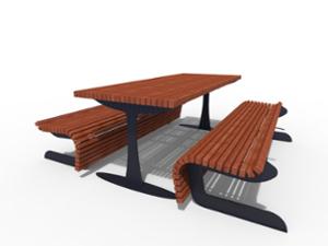 street furniture, other, picnic set, bench, wood seating, table