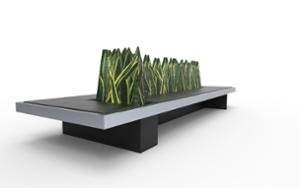 street furniture, planter, bench, upholstered seating, wood seating