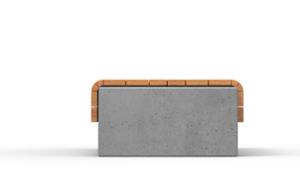 street furniture, bench, concrete, smooth concrete, double-sided , wood seating