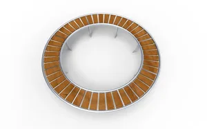 street furniture, bench, curved, wood seating