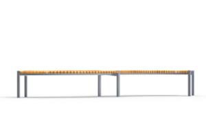 street furniture, horizontal planks, bench, curved, scandinavian line