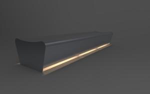 street furniture, bench, double-sided , lighting, steel seating