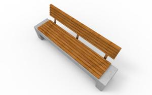 street furniture, seating, concrete, smooth concrete, wood backrest, wood seating