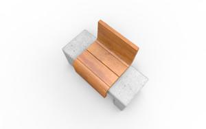 street furniture, seating, concrete, smooth concrete, chair, for single person, wood backrest, wood seating