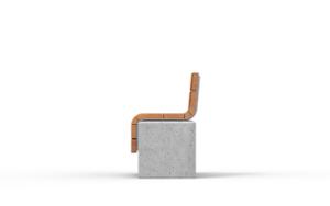 street furniture, concrete, smooth concrete, chair, for single person, seating, wood backrest, wood seating