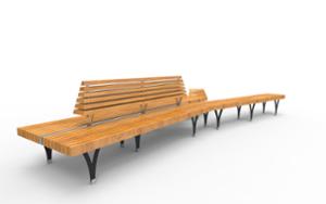 street furniture, bench, seating, wood backrest, wood seating