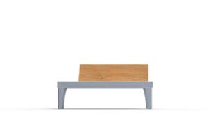 street furniture, double-sided , seating, modular, wood backrest, rectangular, wood seating