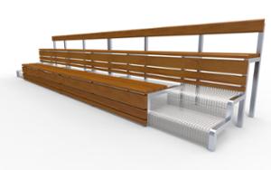 street furniture, bench, seating, wood backrest, wood seating, trybuny, shade