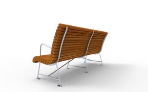 street furniture, vertical planks, seating, wood backrest, armrest, wood seating