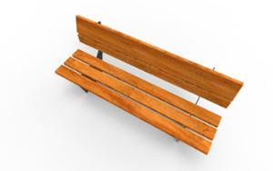 street furniture, seating, logo, wood backrest, wood seating