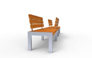 street furniture, double-sided , bench, seating, modular, wood backrest, wood seating