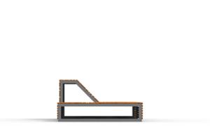street furniture, bench, seating, double-sided , wood backrest, wood seating