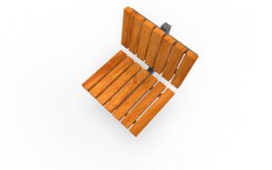 street furniture, seating, chair, for single person, wood backrest, wood seating