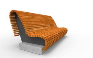 street furniture, concrete, smooth concrete, seating, modular, wood backrest, wood seating, sofa, high backrest