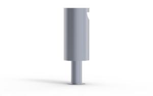 street furniture, litter bin, pole mounted, curved, side aperture