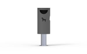 street furniture, for dogs, litter bin, curved, safety ashtray