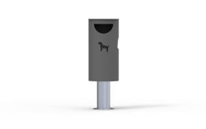 street furniture, litter bin, for dogs, curved, safety ashtray