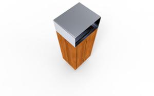street furniture, litter bin, canopy roof / lid, pole mounted, safety ashtray