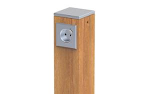 street furniture, other, bollard, wood, 230v and/or usb socket, wifi station