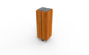 street furniture, bollard, corten, wood