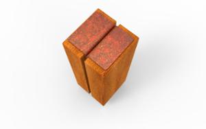street furniture, bollard, corten, wood