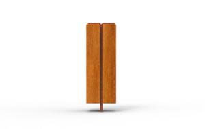 street furniture, bollard, corten, wood
