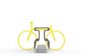street furniture, concrete, smooth concrete, rubber protection, logo, modular, bicycle stand, cycle rack, multiple stands, free-standing