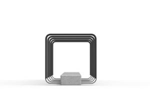 street furniture, bicycle stand, concrete, smooth concrete, rubber protection, with bike frame protection, cycle rack, multiple stands, free-standing