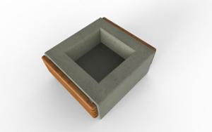 street furniture, antiterror, concrete, smooth concrete, planter, wood, rectangular
