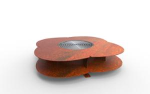 street furniture, other, bench, park grill, fireplace