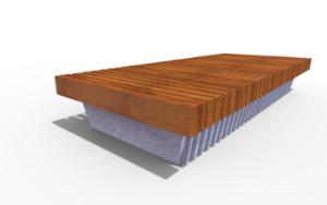 street furniture, concrete, smooth concrete, vertical planks, horizontal planks, bench, wood seating