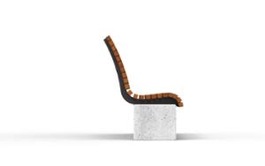 street furniture, concrete, smooth concrete, seating, wood backrest, wood seating, high backrest