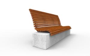 street furniture, concrete, smooth concrete, seating, wood backrest, wood seating