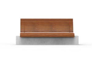 street furniture, seating, concrete, smooth concrete, wood backrest, wood seating