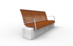 street furniture, seating, concrete, smooth concrete, wood backrest, wood seating