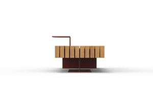 street furniture, vertical planks, planter, 230v and/or usb socket, bench, seating, wood seating