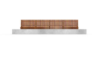street furniture, seating, concrete, smooth concrete, wood backrest, wood seating