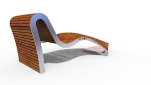 street furniture, seating, chaise longue, curved, wood seating, strefa relaksu, high backrest
