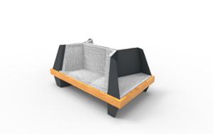 street furniture, seating, modular, upholstered backrest, upholstered seating
