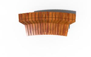 street furniture, concrete, smooth concrete, seating, modular, wood backrest, curved, wood seating