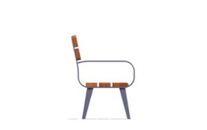 street furniture, seating, wood backrest, wood seating, vintage