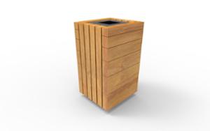 street furniture, litter bin, lid mounted with gudgeon pin