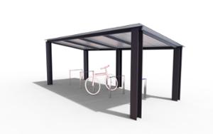 street furniture, other, bicycle stand, canopy, bicycle canopy, multiple stands