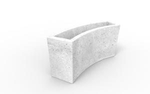 street furniture, planter, concrete, smooth concrete, curved