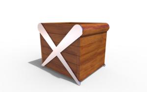 street furniture, planter, wood, mobile (pallet jack compatible)