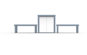 street furniture, bench, double-sided , wood seating