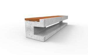 street furniture, concrete, smooth concrete, bench, lighting, wood seating
