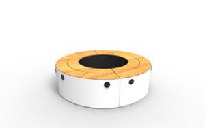 street furniture, bench, price per metre, length measured on longer side, double-sided , 230v and/or usb socket, modular, curved