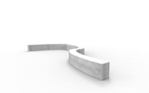 street furniture, bench, concrete, smooth concrete, curved